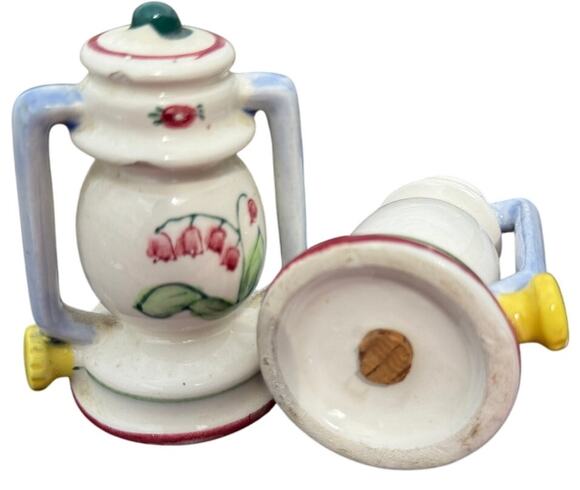 Unknown Other - 🕯️ Vintage Lantern Salt & Pepper Shakers Hand Painted Retro Cottage Kitchen